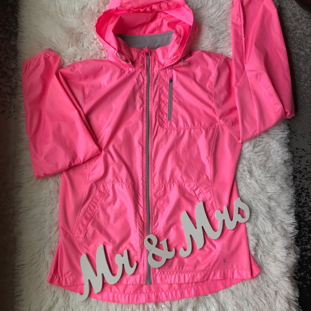 Neon Pink windbreaker jacket
